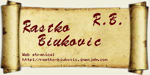Rastko Biuković vizit kartica